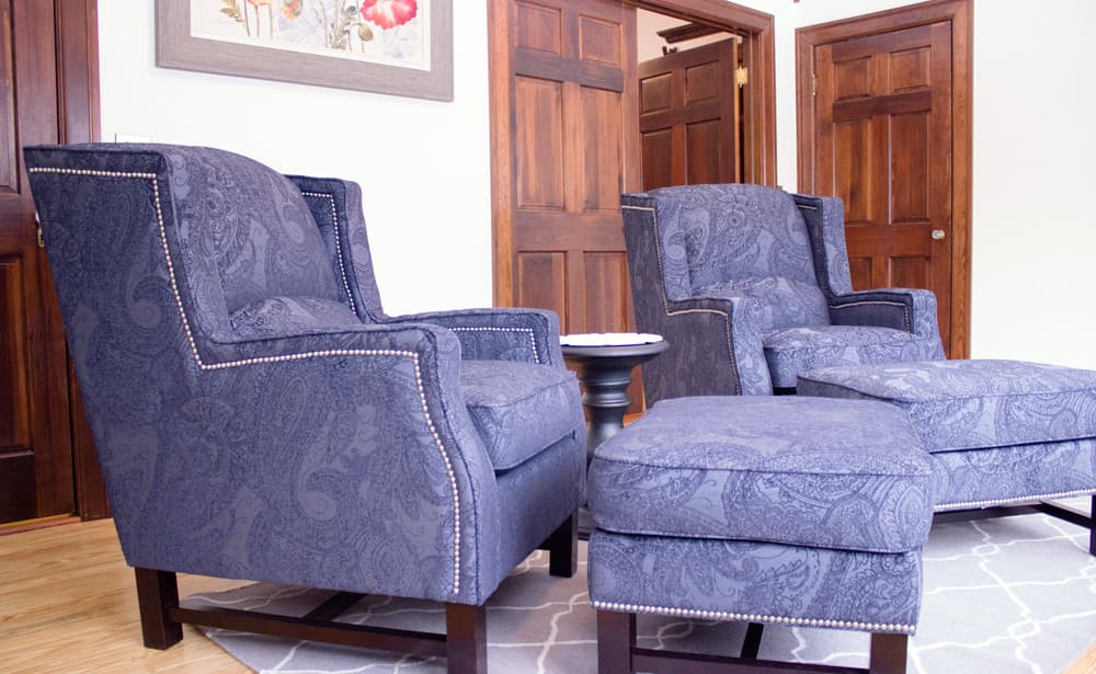 Hepburn sitting room captain chairs